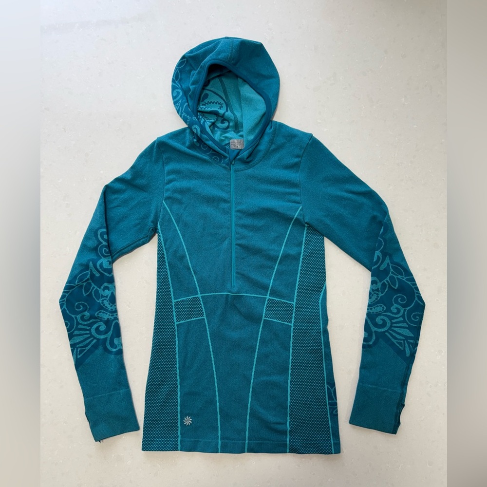 Athleta ½ Zip Pullover Hooded Jacket Teal Size M